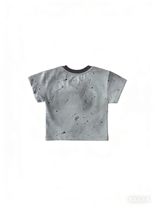 Camiseta de Algodón <span class=keywords><strong>para</strong></span> Niños y Niñas, Diseño con Salpicaduras de Pintura, Manga Corta, Estilo Casual, Venta al Por Mayor, Ropa Infantil OEM/ODM - Product Image 3