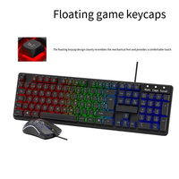 Factory Customized Suspended Keycaps Wired USB Mechanical Brown Axis 104-Key RGB Gaming Keyboard and Mouse Set in Stock