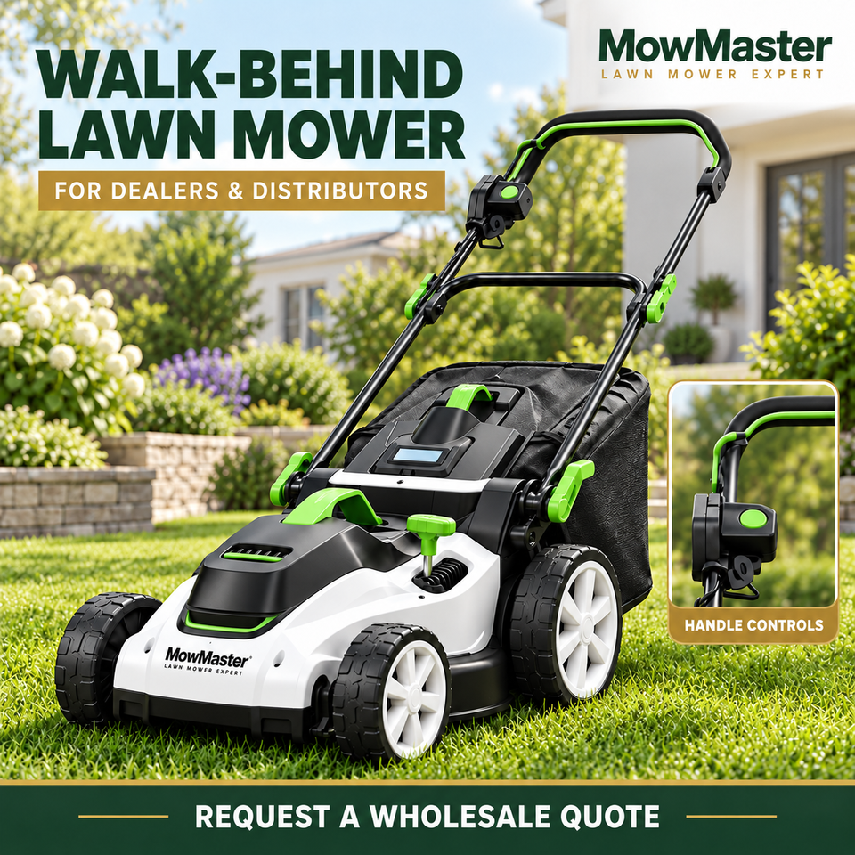 220V Electric Walk Lawn Mower with 1800W Copper Wire Motor and Carry ...