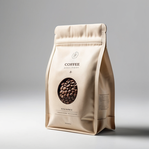 Sacs à café à fond plat imprimés sur mesure avec valve et fermeture éclair Emballage de grains de café Sacs à café imprimés avec valve 5 lb. - Product Image 1
