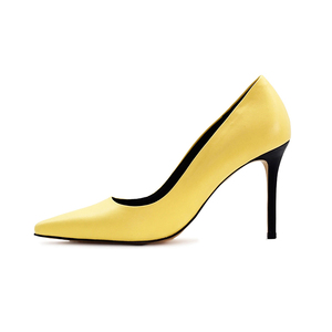 Fabricante de Productos, Zapatos de Tacón Alto Clásicos con Punta en Pico, Color Amarillo, para Vestido de Novia, Zapatos de Oficina para Mujer - Product Image 2