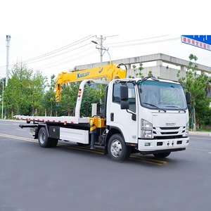 Factory Supply Japan Isuzu 4X2 Flatbed <b>Tow</b> <b>Wrecker</b> Type Straight Boom Crane <b>Truck</b> For Vehicle Recovery - Product Image 1