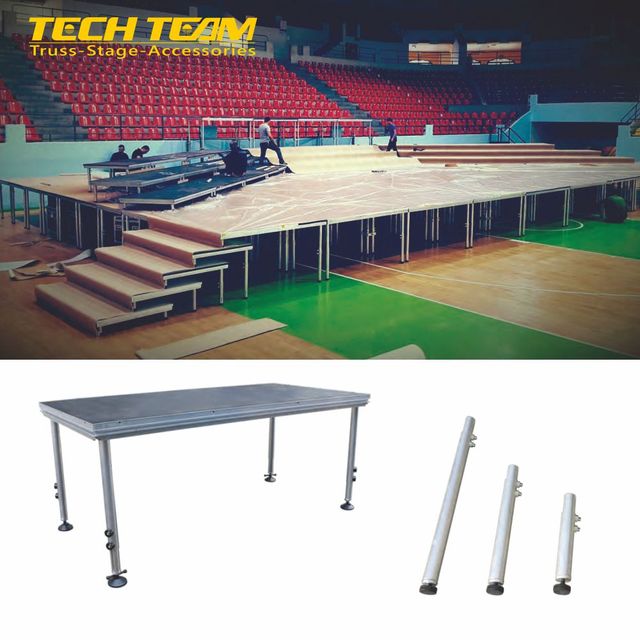 Portable Aluminum Adjustable Height Modular Stage Platform Outdoor Dance Concert Mobile Event Stage CE/TUV Certified 750kg/sqm