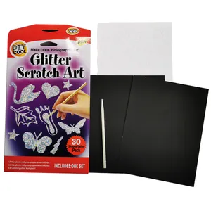 Funwood gqc túi giấy đóng gói bìa đen Scratch DIY Set, trẻ em lá long lanh Board Scratch ma thuật nghệ thuật thiết lập