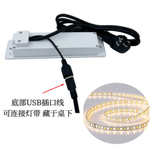 Enchufe Empotrado de Escritorio con 6 Tomas y 2 Puertos USB, Regleta de Alimentación Integrada para Muebles con Conexión a Tierra Estándar - Product Image 3