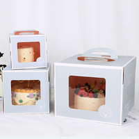 Boîtes à gâteaux en papier Kraft brun Recyclable avec Logo personnalisé, boîte-cadeau pour gâteau d'ananas, emballage transparent pour gâteau de mariage haut avec poignée
