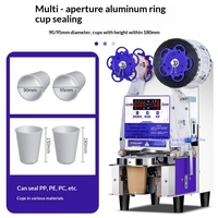 Machine de scellage automatique universelle 90-95 mm, scelleuse commerciale pour gobelets en papier et en plastique pour thé au lait et boissons à base de soja