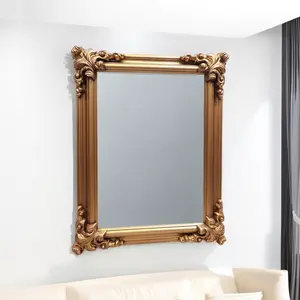 custom antique carved wood frame rectangular full length large big long body dressing hanging wall mirror miroir spiegel