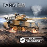 Dwi Dowellin 1/18 Uzaktan Kumandalı M1A2 RC Tankı, 2.4Ghz, 10 Kanallı Abrams Ana Muharebe Tankı, Çocuklar ve Yetişkinler için Askeri Oyuncak