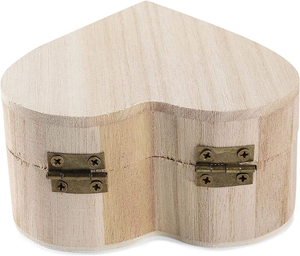 Élégant coffret cadeau magnétique en bois brut, lot de 3 boîtes de rangement pour bibelots en forme de cœur, surface lisse, décoration artistique texturée - Product Image 2