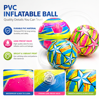 Ballons d'eau en PVC à motifs étoiles et balles de plage colorées pour enfants, vente en gros