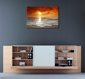 <span class=keywords><strong>Stampe</strong></span> <span class=keywords><strong>su</strong></span> <span class=keywords><strong>Tela</strong></span> Arte Marina Wieco, Quadri Incorniciati e Tese - Arte Murale Moderna con Paesaggio Marino al Tramonto per Soggiorno, Camera da Letto e Casa - Product Image 2