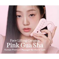 Planche Gua Sha en céramique rose pour massage visage et corps, outil de lifting, grattage facial, lifting du double menton, drainage lymphatique, soin personnel, OEM