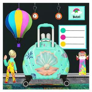 Valise pour enfants imperméable et légère, thème de dessin animé, roues antichoc, cadeau de voyage à roulettes - Product Image 2