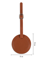 Étiquette de bagage en cuir PU personnalisée avec logo imprimé, pendentif de sac, accessoires de voyage portables, étiquette nominative et d'adresse