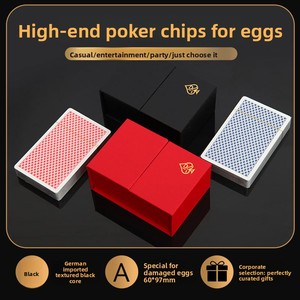 Caja <span class=keywords><strong>Doble</strong></span> de Alta Gama y Calidad, con Diseño de Papel y Tela, Núcleo Negro, Personalizada para Cartas de Póker Gua Dan, Dos Mazos por Caja - Product Image 5