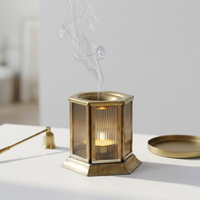 Nouveau diffuseur d'aromathérapie en verre côtelé et laiton pour la décoration, par les fabricants