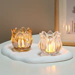 Luxus-Tulip-Kerzenglas Heimdekoration ziemlich leer Aromatherapie-Glas Kerze Tasse Kerzenleuchter