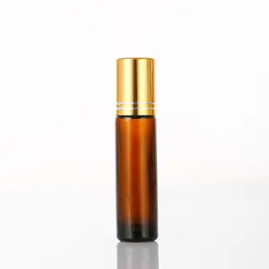 5ml 10ml透明琥珀色のアターロールオンローラーエッセンシャルオイル香水ガラスボトル