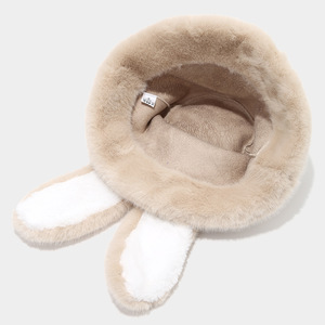 High Quality Fall And Winter Warm Fisherman Cap Faux Fur Cute Bucket <strong>Hat</strong> With <strong>Rabbit</strong> Ears - Product Image 6