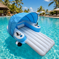 Umweltfreundliches PVC-Schlauchboot für Kinder mit Eingebautem Antriebsmotor Faltbares Design für Außenpools mit Überdachung