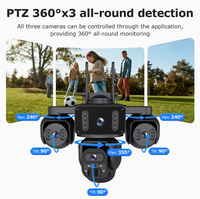 Nouvelle caméra solaire AOV à quatre objectifs, haute définition, vision nocturne extérieure 9MP, vision à quatre points de vue, surveillance cloud 10x-20x