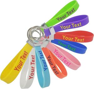 <b>Custom</b> Rubber <b>Keychain</b> Keytag, Waterproof Sport <b>Keychain</b>, Brand Logo Soft Silicone Bracelet Wristbands with Keyring - Product Image 6