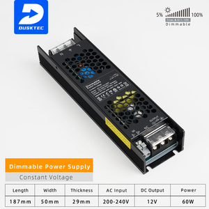 Alimentation électrique à intensité variable DUSKTEC linéaire 60-300 watts, entrée CA 220 230 240 volts vers sortie 12V 24VDC, gradation variable - Product Image 2