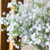 Bunga Gypsophila Baby Breath Artificial Grosir 52cm 3 Tangkai Sentuhan Asli untuk Buket Pernikahan, Dekorasi Meja, Pesta Rumah