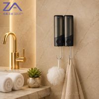ZHUO AO Ensemble de 2 distributeurs muraux de shampoing et après-shampoing en plastique pour salle de bain d'hôtel, sans perçage