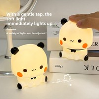 Veilleuse de chambre à coucher Panda de dessin animé, activée par le toucher, batterie intégrée, lumière chaude - cadeau d'anniversaire idéal pour votre ami