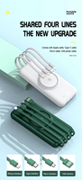 Chargeur sans fil ultra-fin OEM 20000 mAh avec câble intégré, chargeur rapide pour téléphone