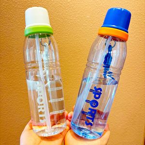 Portable Straw Water Bottle 750ml Dual Drinking With Strap Sports Use - Product Image 2