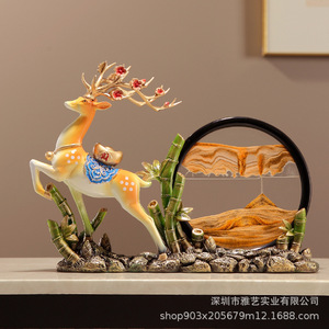 Nueva Escultura de Resina Epoxi Estilo Chino con Pintura de Arenas Movedizas, Figura Decorativa para Oficina, Sala de Estar, Decoración del Hogar, Regalo de Inauguración - Product Image 3