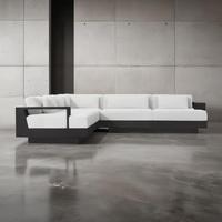 Muebles de exterior de aluminio de diseño único, conjunto de sofá redondo, conjunto de sofá de jardín de patio de metal seccional circular, muebles con cojines