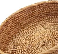 Panier à fruits rond en rotin, bols de rangement tressés, porte-clés empilable pour étagère, table de cuisine, ensemble naturel