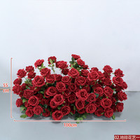 Arche de mariage en fleurs artificielles de roses rouges en soie, style classique, pour événements à thème automnal et fêtes (vente en gros)