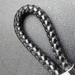 <span class=keywords><strong>Porte</strong></span>-<span class=keywords><strong>clés</strong></span> noir en cuir avec cordon, <span class=keywords><strong>porte</strong></span>-<span class=keywords><strong>clés</strong></span> en métal pour Mercedes Benz BMW Audi <span class=keywords><strong>Volkswagen</strong></span> Kia Ford Land Rover Toyota Skoda - Product Image 6