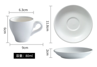 Ensemble tasse et soucoupe à expresso en céramique colorée 80 ml, tasse à latte épaisse, petite tasse à café avec soucoupe