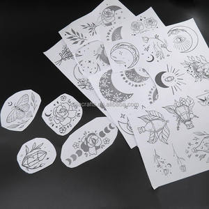 Papier à <span class=keywords><strong>broder</strong></span> à coller et à coudre A4, stabilisateur <span class=keywords><strong>soluble</strong></span> à l'eau uni pour motifs de broderie, papier transfert adhésif pour broderie - Product Image 1