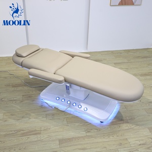 MOOLIN Modern Beauty - Camilla de Masaje Tailandés de Cuero PU para Salón de Belleza, Cama Eléctrica de 3 Motores para Spa Facial y Pestañas - Product Image 4
