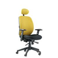 Chaises de bureau en maille jaune à dossier haut avec appui-tête Kabel Wholesale