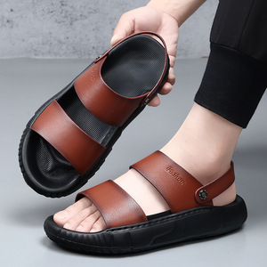 Sandalias de Cuero de Primera Calidad para Hombre: Sandalias de Verano Casuales para Playa, Antideslizantes, para Exteriores, Verano 2026 - Product Image 6