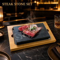 Ensembles de pierres de lave pour steak avec logo personnalisé, en pierre de lave noire pour grillades, coffret cadeau promotionnel pour femmes