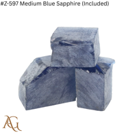 Nano Lab Grown Rough # Z 597 Saphir bleu moyen inclus, taille de pierre précieuse, synthétique, simulé, créé en laboratoire, calibrage Nanosital