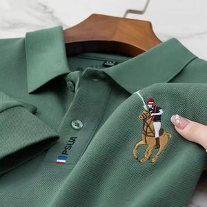 Maglietta estiva da <span class=keywords><strong>uomo</strong></span> a <span class=keywords><strong>maniche</strong></span> <span class=keywords><strong>corte</strong></span> con ricamo Casual POLO Turndown t-Shirt da <span class=keywords><strong>uomo</strong></span> giovane e di mezza età <span class=keywords><strong>taglie</strong></span> <span class=keywords><strong>forti</strong></span> t-Shirt - Product Image 4