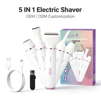 Tondeuse Électrique Portable 5-en-1 Rechargeable USB pour Poils du Nez, Aisselles, Épilation Intime et Sourcils – Usage Domestique