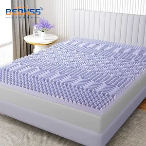 Sur-matelas en mousse à mémoire de forme avec gel de refroidissement complet King Queen Size de style populaire