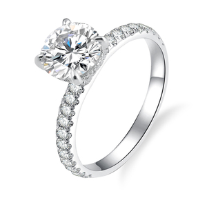 Etsy all'ingrosso solido 9/10/14/18K oro reale GRA certificata rotondo taglio brillante 6.5MM D VVS anello da donna di fidanzamento con diamante Moissanite