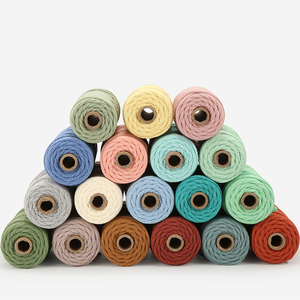 Cordon en coton 100% mercerisé et teint, torsadé et tressé, 4 mm x 50 m, pour <span class=keywords><strong>macramé</strong></span> et tissage haute ténacité - Product Image 4